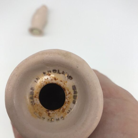 Salt and Pepper Shaker Set Fish Pink with Gold Trim Vintage Made in England Rare - Picture 10 of 11